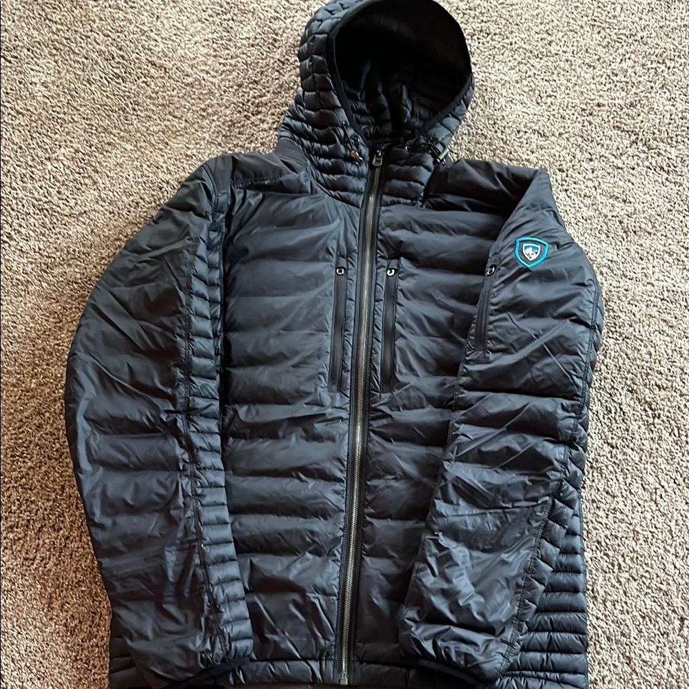 Kuhl Black Puffer Spyfire hoodie jacket